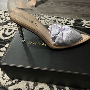 Azalea Wang Transparent Heels with Silver Details
